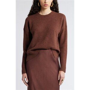 Nordstrom Crewneck Side Slit Wool & Cashmere Sweater